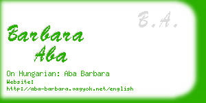 barbara aba business card